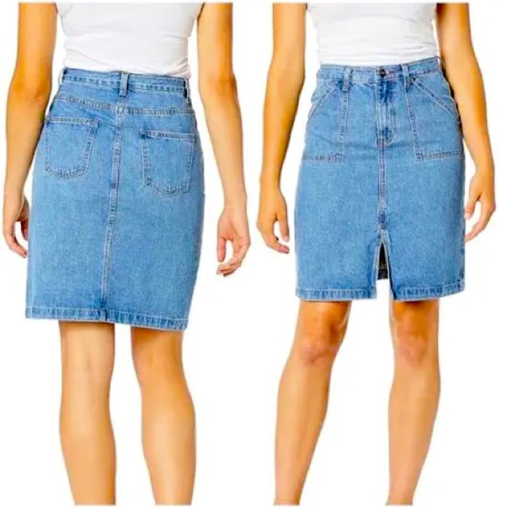 EVIDNT Los Angeles Skirt Size 26 Denim Jean Pencil Front Slit High Waist NWOT